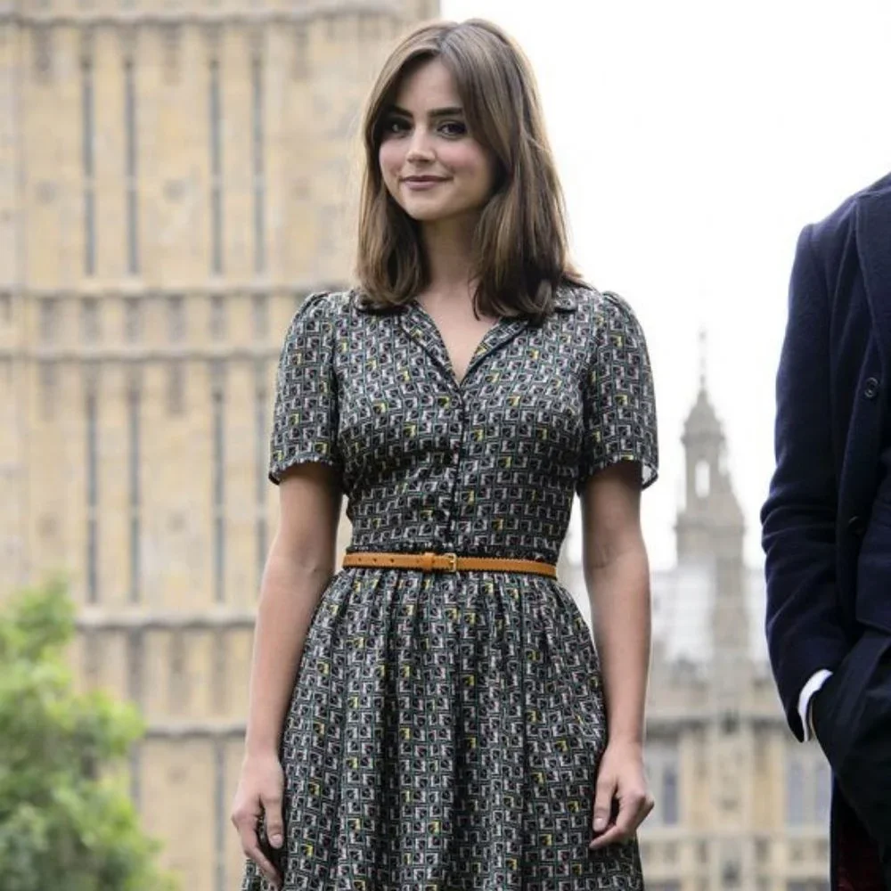 Topshop Silky Piped Tile Shirt Day Dress ASO Clara Oswald